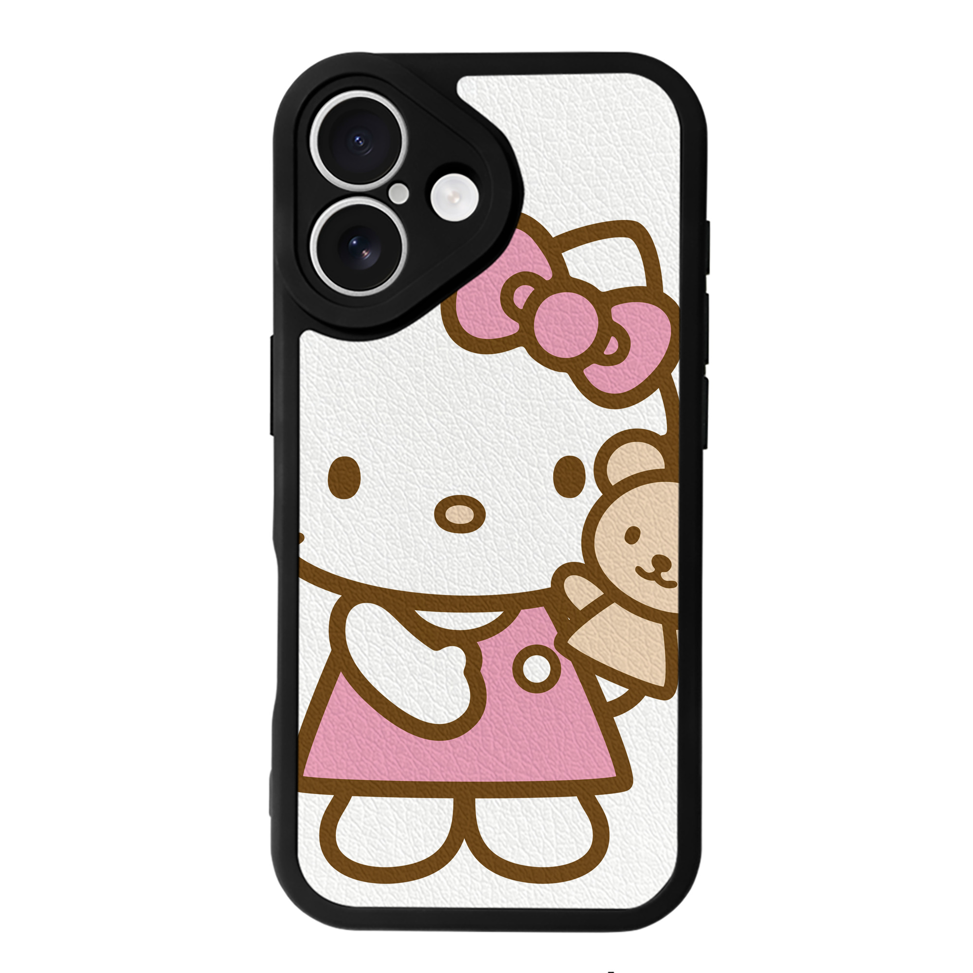 （画像用） Hello Kitty ハローキティ 【iPhone 16シリーズ対応】シリコンスマホケース（レザー調） 材質：シリコン